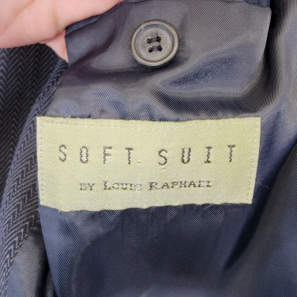 Louise Raphael Soft Suit Men's 40R Vintage 100%‎ Pure Wool Herringbone Macy's